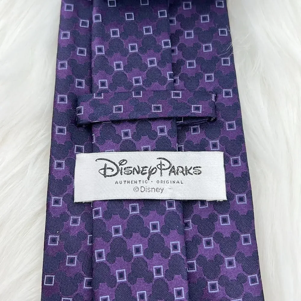 Disney Parks Original Hidden Mickey Mouse Tie 100% Silk. - Purple